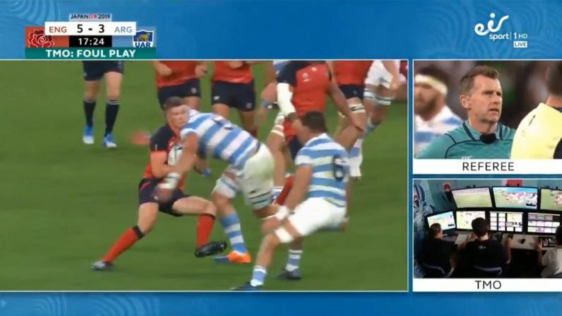 Argentina Second Row Gets Red Card For High Tackle On Owen Farrell