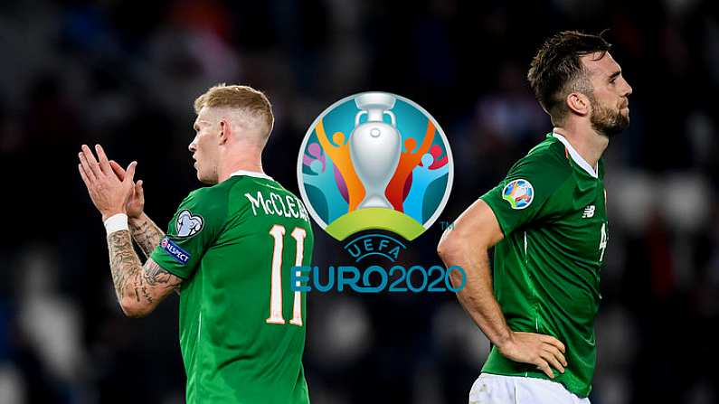 12 October 2019; Shane Duffy, right, and James McClean of Republic of Ireland following the UEFA EURO2020 Qualifier match between Georgia and Republic of Ireland at the Boris Paichadze Erovnuli Stadium in Tbilisi, Georgia. Photo by Stephen McCarthy/Sportsfile