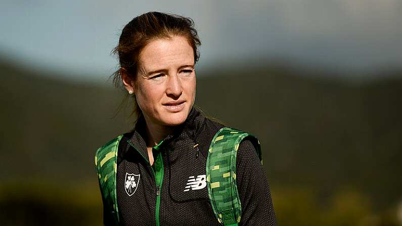 10 December 2016; Fionnuala McCormack of Ireland during a lap of the course prior to the 2016 Spar European Cross Country Championships in Chia, Italy. Photo by Eoin Noonan/Sportsfile