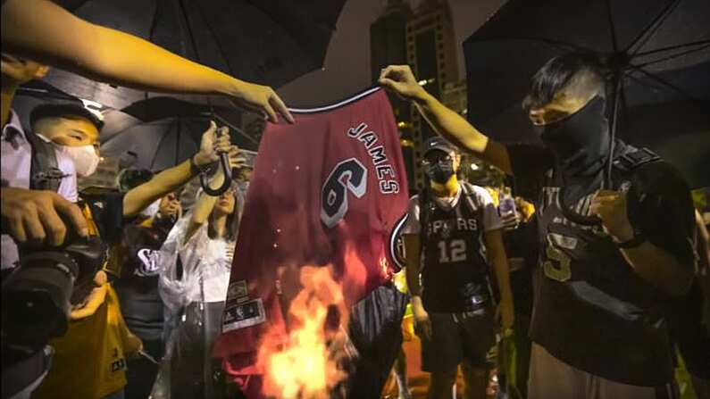 Hong Kong Protesters Burn LeBron James Jerseys