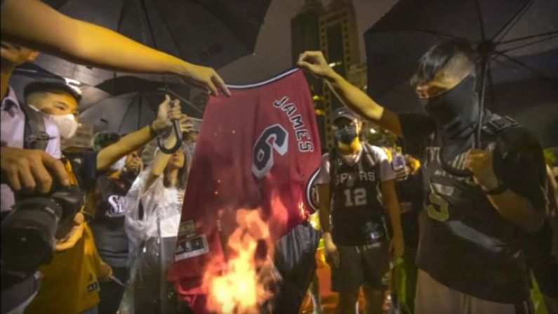 Hong Kong Protesters Burn LeBron James Jerseys