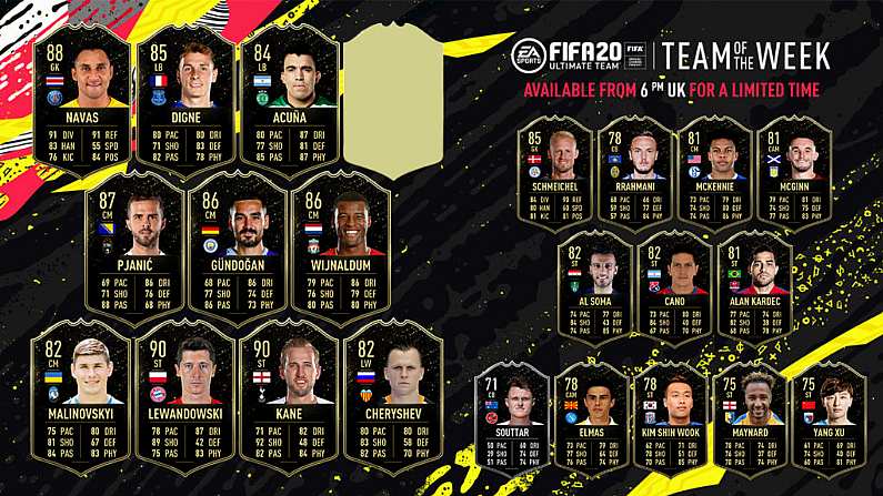 Another Irish Player Features in FIFA 20's Team Of The Week 5