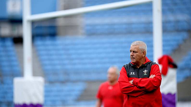 22 October 2019; Head coach Warren Gatland during Wales rugby squad training at the Prince Chichibu Memorial Rugby Ground in Tokyo, Japan. Photo by Ramsey Cardy/Sportsfile