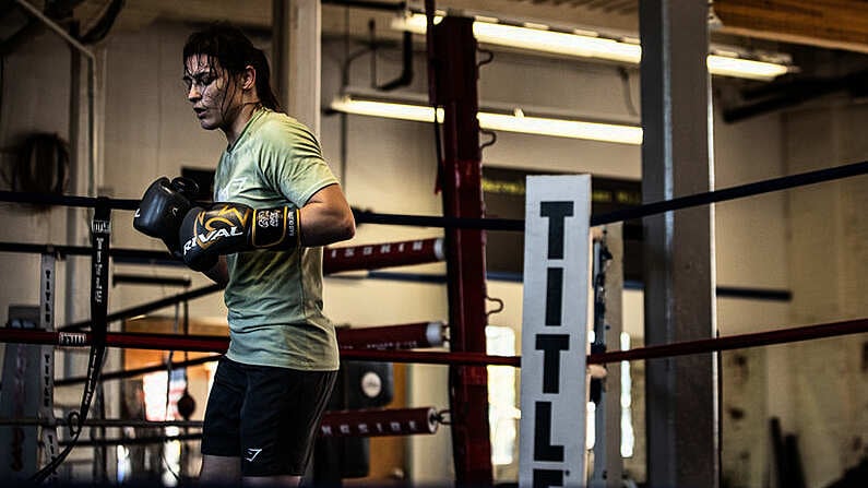 15 October 2019; Katie Talyor during a training session in Vernon, Connecticut, ahead of her upcoming fight against Christina Linardatou. The bout will take place on November 2, 2019 at the Manchester Arena in Manchester, England. Photo by Lewis Ward / Matchroom Boxing USA via Sportsfile