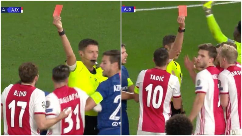 Watch: Ajax Have Two Players Sent Off For Fouls In Same Phase Of Play