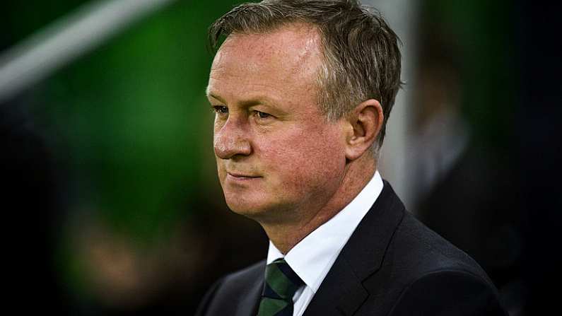 18 November 2018; Northern Ireland manager Michael O'Neill prior to the UEFA Nations League match between Northern Ireland and Austria at the National Football Stadium in Windsor Park, Belfast. Photo by David Fitzgerald/Sportsfile