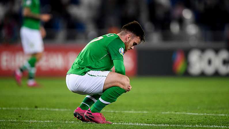 12 October 2019; Aaron Connolly following the UEFA EURO2020 Qualifier match between Georgia and Republic of Ireland at the Boris Paichadze Erovnuli Stadium in Tbilisi, Georgia. Photo by Stephen McCarthy/Sportsfile