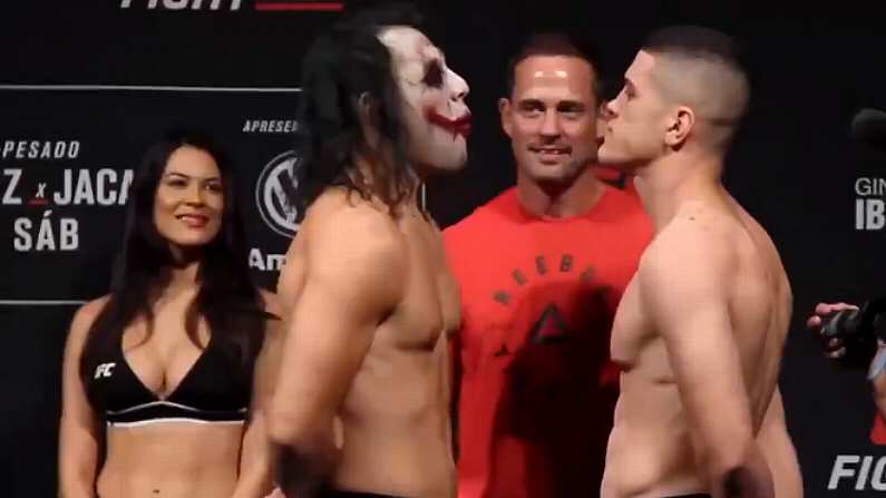 Watch: UFC Fighter Takes Weigh-In Mind Games To Another Level With Joker Impersonation