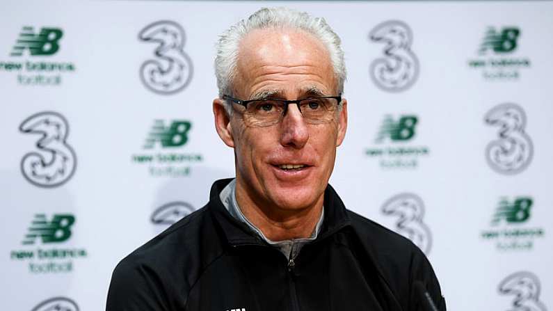 17 November 2019; Republic of Ireland manager Mick McCarthy during a Republic of Ireland press conference at the FAI National Training Centre in Abbotstown, Dublin. Photo by Stephen McCarthy/Sportsfile