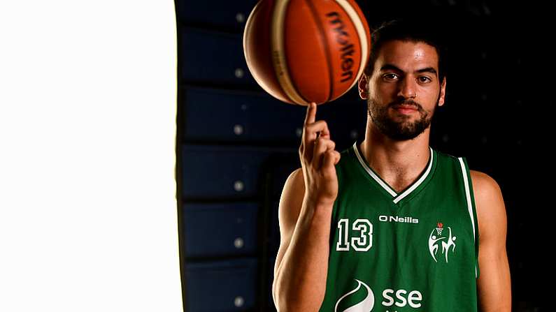 18 September 2019; Daniel Vila of Moycullen pictured at the 2019/2020 Basketball Ireland Season Launch and Hula Hoops National Cup draw at the National Basketball Arena in Tallaght, Dublin. Photo by Sam Barnes/Sportsfile