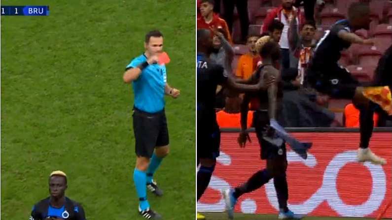 Watch: Bonkers Finish To Champions League Tie As Two Brugge Players Sent Off