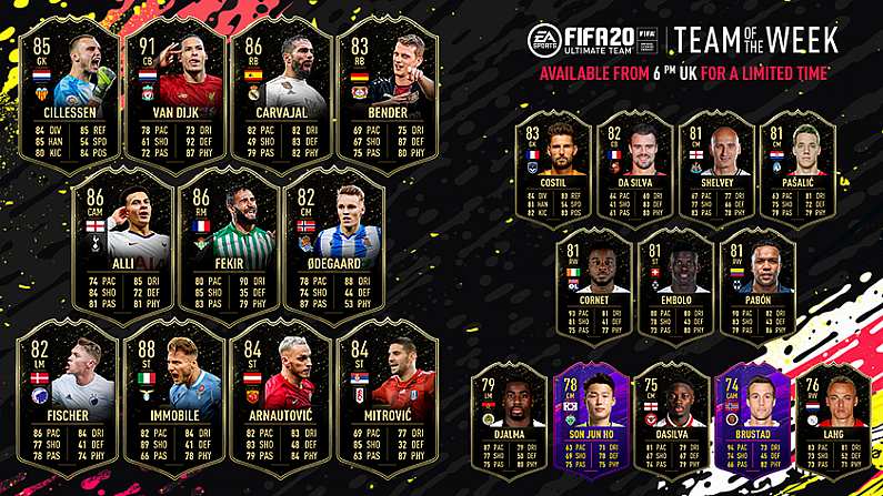 Virgil Van Dijk Is The Highlight Of FIFA 20 Team Of The Week 12