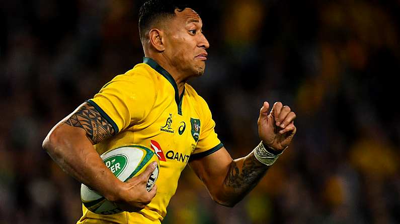 23 June 2018; Israel Folau of Australia during the 2018 Mitsubishi Estate Ireland Series 3rd Test match between Australia and Ireland at Allianz Stadium in Sydney, Australia. Photo by Brendan Moran/Sportsfile