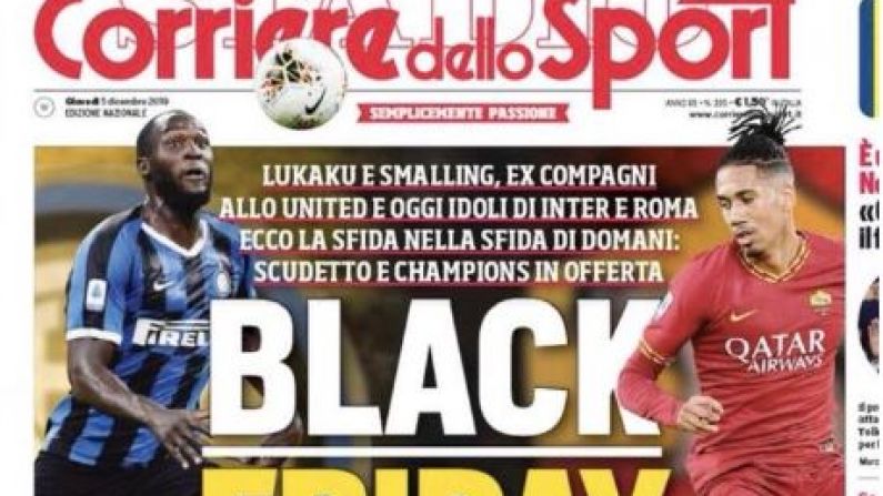 Italian Newspaper Condemned For "Black Friday" Lukaku And Smalling Headline