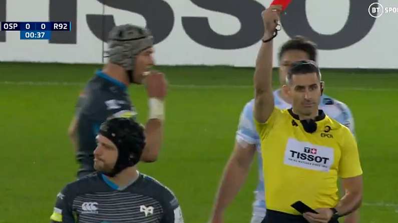 Watch: Ospreys Shown First Minute Red Card For Kick To The Face