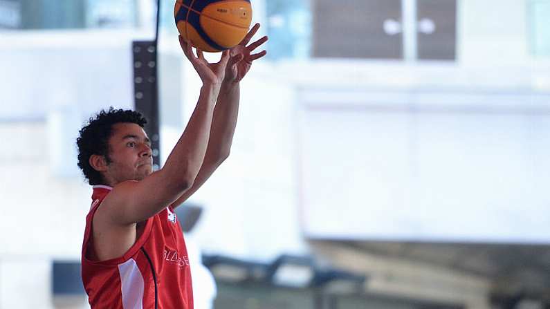 12 May 2018; Neil Randolph of Templeogue BC, Dublin, during #HulaHoops3x3 Irelands first outdoor 3x3 Basketball championship brought to you by Hula Hoops and Basketball Ireland at Dundrum Town Centre in Dundrum, Dublin. Photo by Piaras O Midheach/Sportsfile