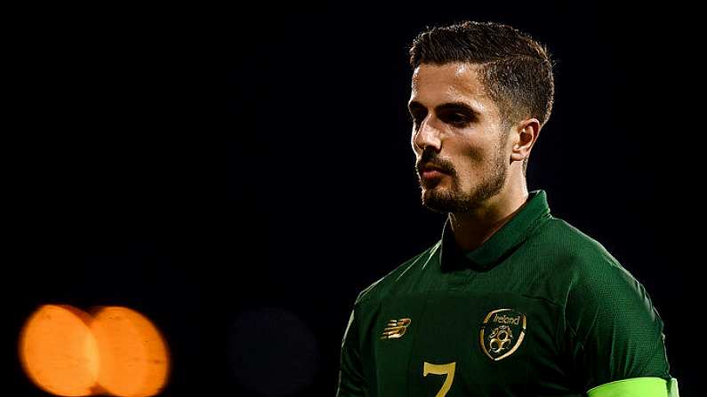 19 November 2019; Zack Elbouzedi of Republic of Ireland during the UEFA European U21 Championship Qualifier match between Republic of Ireland and Sweden at Tallaght Stadium in Tallaght, Dublin. Photo by Stephen McCarthy/Sportsfile