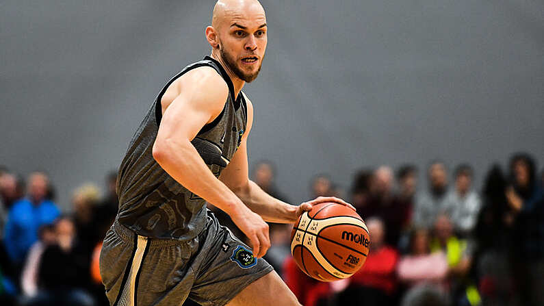 12 January 2019; Paul Dick of Garvey's Tralee Warriors during the Hula Hoops Mens Pat Duffy National Cup semi-final match between Pyrobel Killester and Garveys Tralee Warriors at the Mardyke Arena UCC in Cork.  Photo by Brendan Moran/Sportsfile