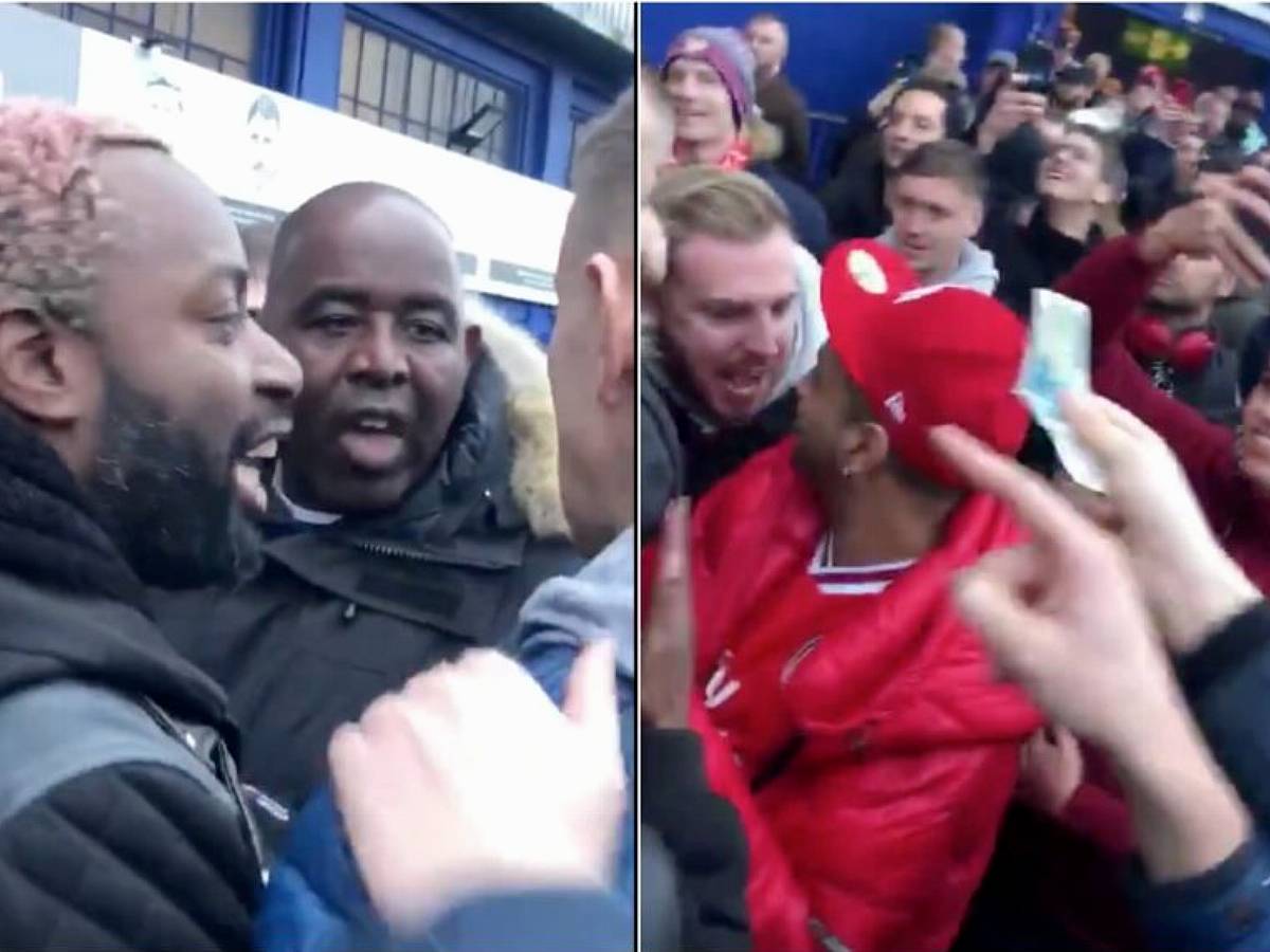 Watch Arsenal Fan TV Berated By Supporters Outside Goodison Park Balls.ie