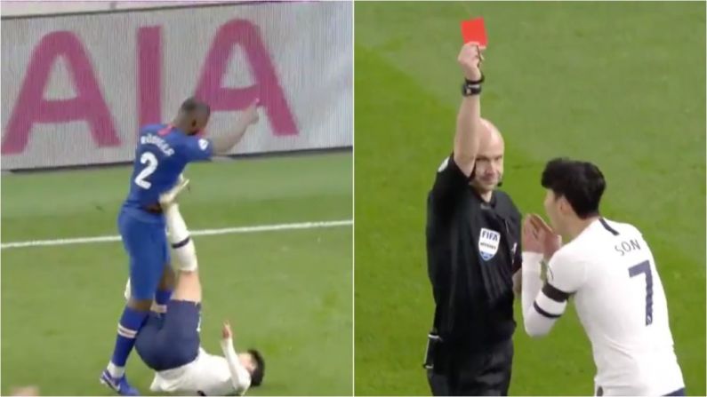 Watch: Nice Guy Heung Min-Son Sent Off For Lashing Out At Rudiger