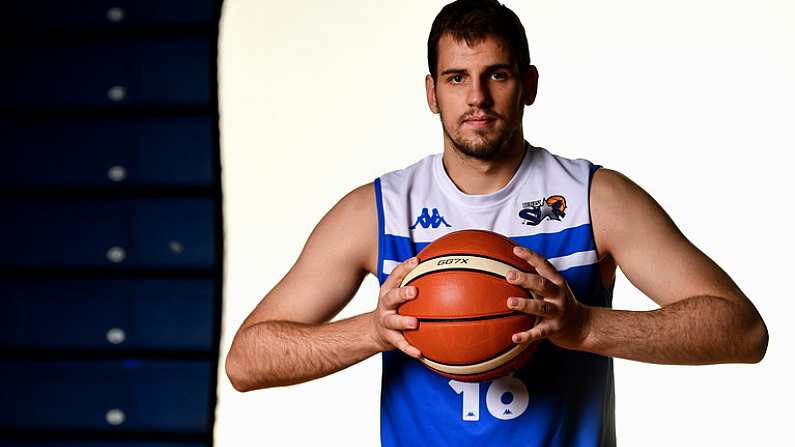 18 September 2019; Djorje Stankovic of Belfast Star pictured at the 2019/2020 Basketball Ireland Season Launch and Hula Hoops National Cup draw at the National Basketball Arena in Tallaght, Dublin. Photo by Sam Barnes/Sportsfile