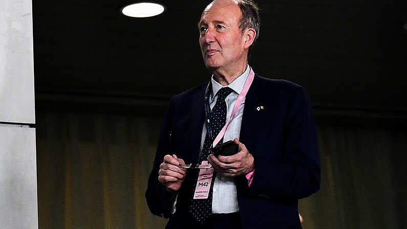 19 October 2019; Minister for Transport, Tourism and Sport Shane Ross T.D., in attendance at the 2019 Rugby World Cup Quarter-Final match between New Zealand and Ireland at the Tokyo Stadium in Chofu, Japan. Photo by Brendan Moran/Sportsfile