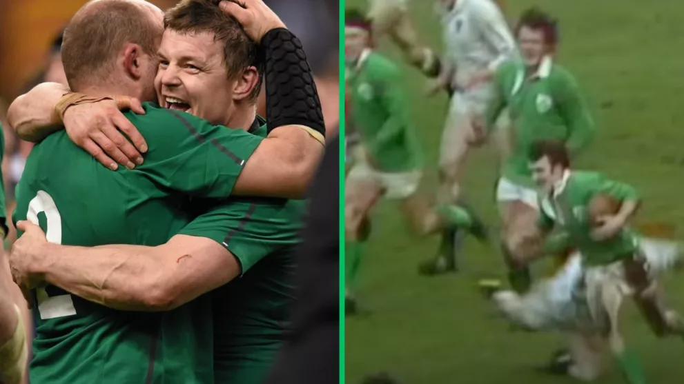 irish rugby brian o'driscoll shoulder to shoulder