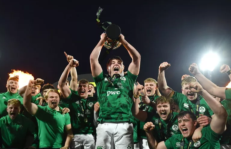 Ireland U20s celebrate their Grand Slam win 
