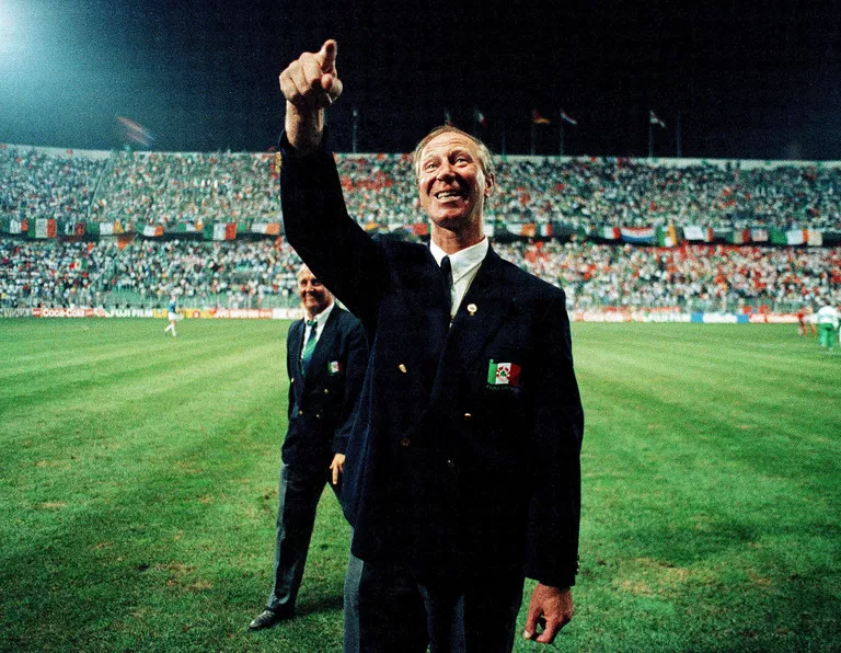 Jack Charlton pointing and smiling