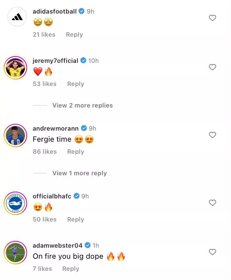 Evan Ferguson instagram comments