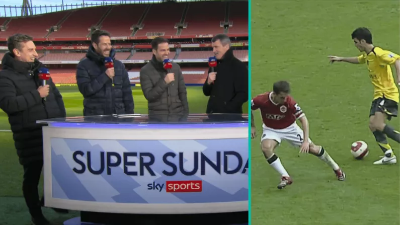 Watch: Roy Keane Couldn't Resist A Dig At Gary Neville Over Fabregas Defending