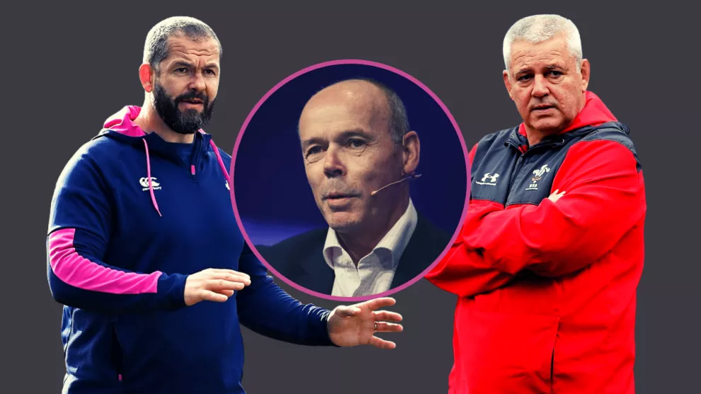 Clive Woodward looking at Warren Gatland and Andy Farrell regarding the upcoming Six Nations 