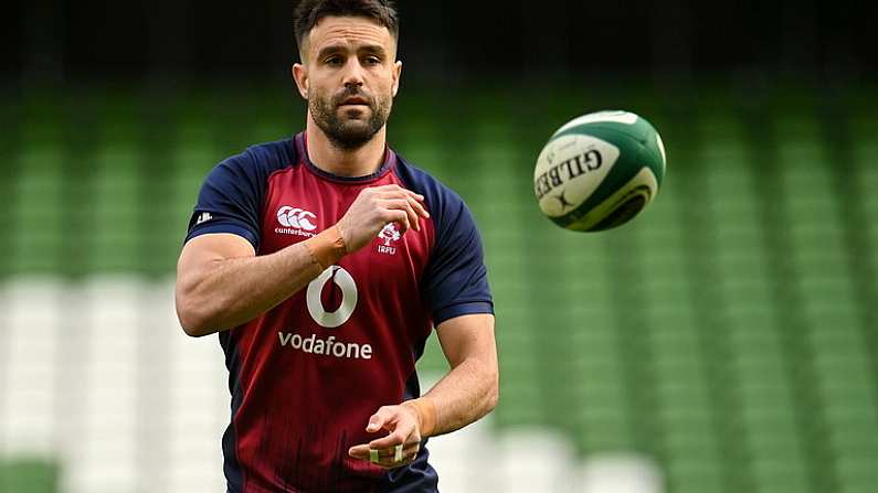 10 February 2023; Conor Murray during the Ireland rugby captain's run at the Aviva Stadium in Dublin. Photo by Seb Daly/Sportsfile