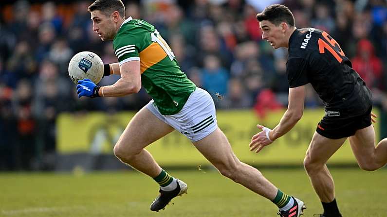 20 March 2022; Paul Geaney of Kerry during the Allianz Football League Division 1 match between Armagh and Kerry at the Athletic Grounds in Armagh. Photo by Ramsey Cardy/Sportsfile