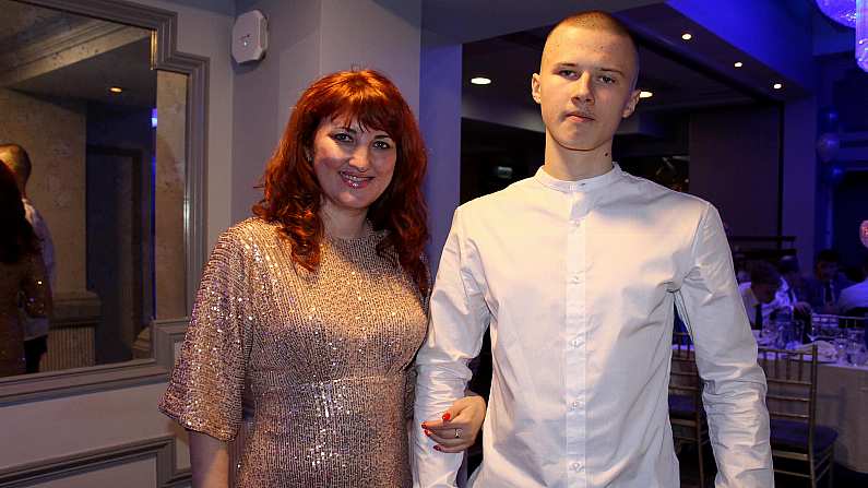 Vlad with his mother Inna at the Award Ceremony 
Photo credit: Tullamore GAA facebook