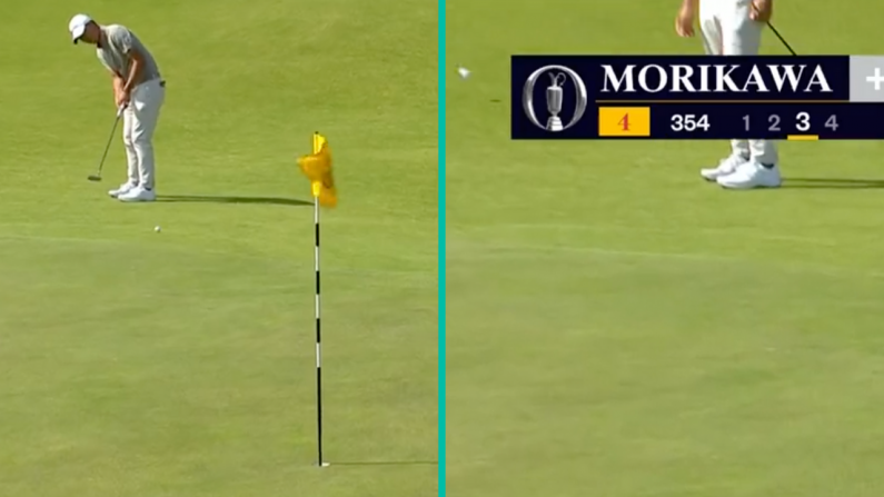 Morikawa Shows Great Skill To Dodge Drive While Holing Big Putt At The Open