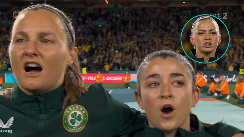 Emotional Scenes As Every Ireland WNT Player Sings Amhrán na bhFiann