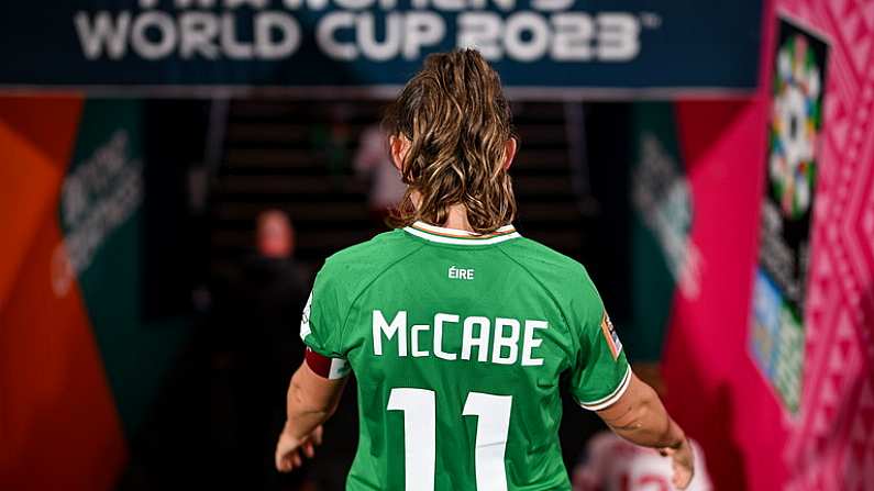 26 July 2023; Republic of Ireland captain Katie McCabe after her side's defeat in the FIFA Women's World Cup 2023 Group B match between Republic of Ireland and Canada at Perth Rectangular Stadium in Perth, Australia. Photo by Stephen McCarthy/Sportsfile