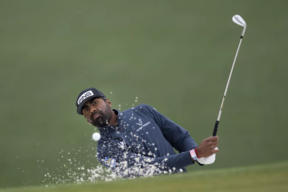 Sahith Theegala during his masters practice round at Augusta