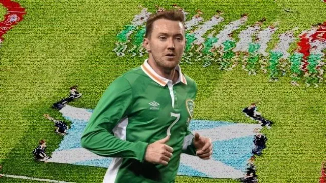 McGeady playing in an Ireland shirt 