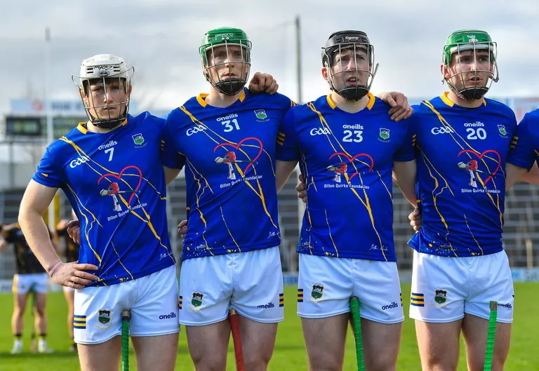 Tipperary GAA hurlers wearing the Dillon Quirke Foundation jersey 
