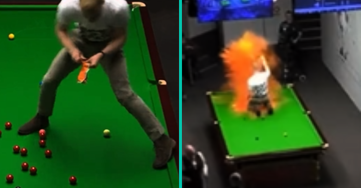 Mad Scenes At The Snooker As Protestor Hops On Table And Stops Play | Balls.ie