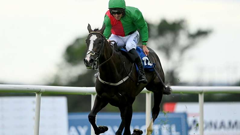 25 July 2022; Echoes In Rain, with Patrick Mullins up, on their way to winning the Connacht Hotel Handicap during day one of the Galway Races Summer Festival at Ballybrit Racecourse in Galway. Photo by Harry Murphy/Sportsfile