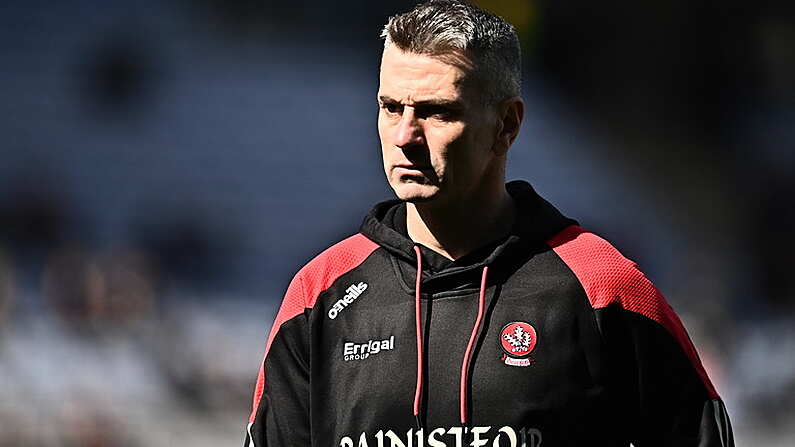 2 April 2023; Derry manager Rory Gallagher before the Allianz Football League Division 2 Final match between Dublin and Derry at Croke Park in Dublin. Photo by Sam Barnes/Sportsfile