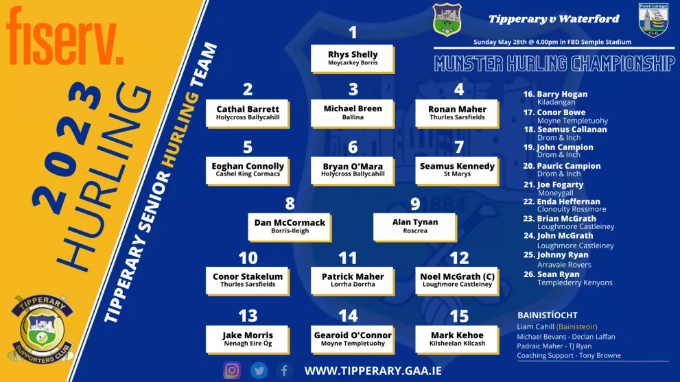 Tipperary v Waterford team