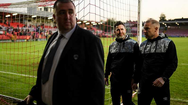 26 May 2023; Shamrock Rovers manager Stephen Bradley after the SSE Airtricity Men's Premier Division match between Cork City and Shamrock Rovers at Turner's Cross in Cork. Photo by Eoin Noonan/Sportsfile