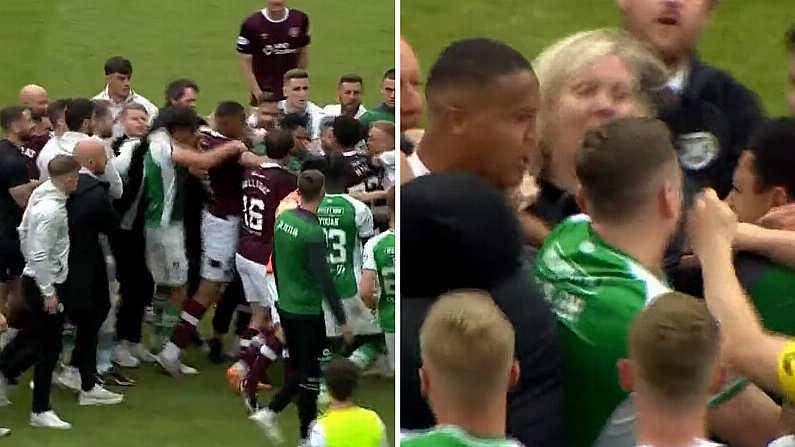 Brawl Breaks Out At End Of Pivotal Hearts v Hibs Derby