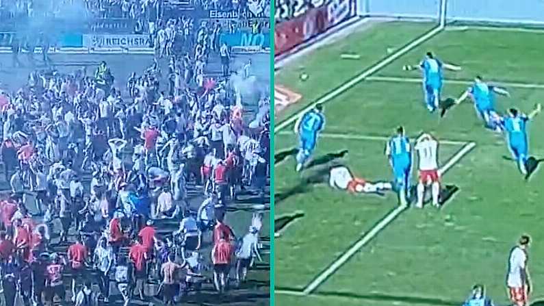 Bizarre Scenes As Fans Of German Club Prematurely Storm Pitch In Bundesliga 2