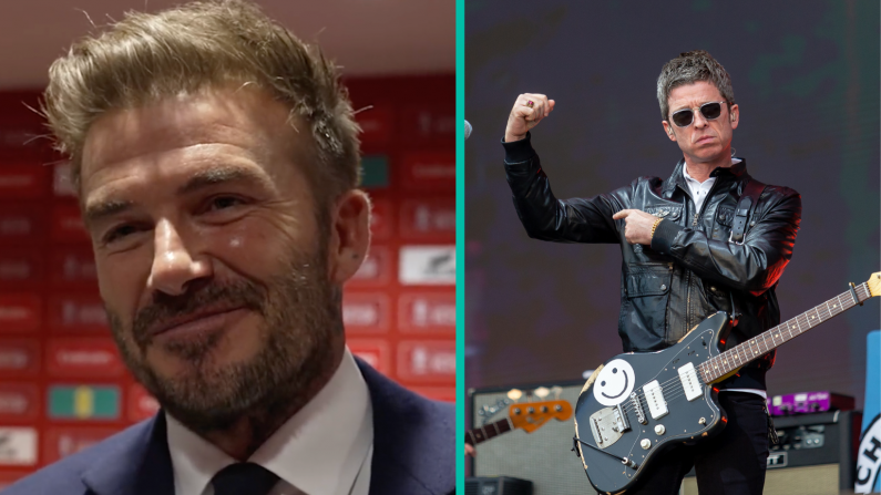 David Beckham Aims Dig At Noel Gallagher Over Man City Treble Hopes