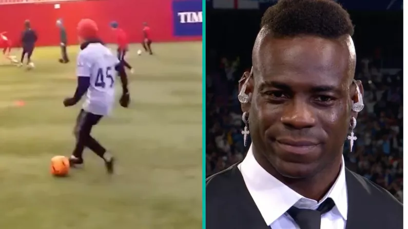 Mario Balotelli Reacts To Clip Of Young Erling Haaland Wearing His Shirt